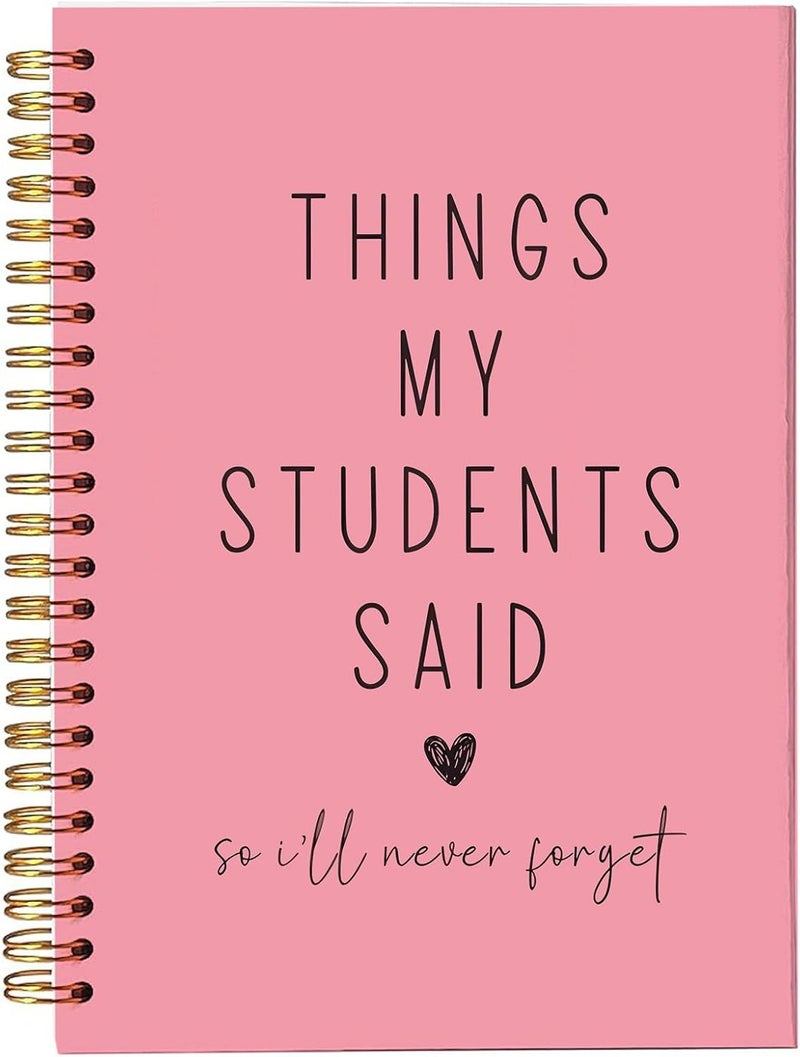 bitCNY Teacher Gift Spiral Notebook Hot Pink, Thank You Gift for Teacher, Teacher Appreciation Gifts, Keepsake Journal, Teacher Notebooks for School Supplies, Home & Office, Spiral Bound 5.5x8.5 - Image 1